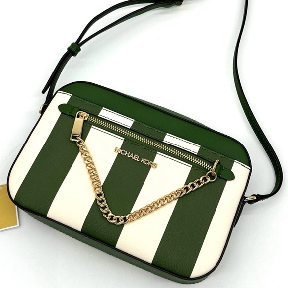 Michael Kors Handbags - Michael Kors Large EW Zip Chain Xbody Crossbody Bag Fern Green Multi